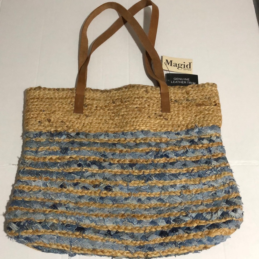 NWT Magid Handbag With Genuine Leather Handle